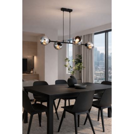 Brilagi - Viseči lestenec na kablu DIOR 4xE27/60W/230V črna/dimno siva
