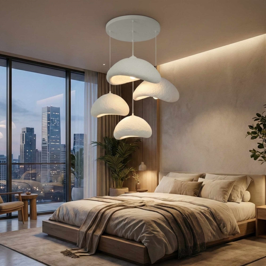 Brilagi - Viseči lestenec na kablu LUNA 4xE27/40W/230V, Ø 90 cm, bela