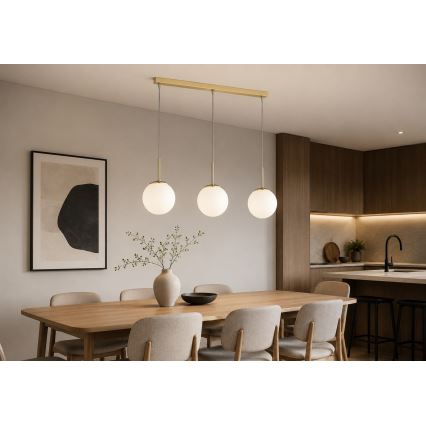 Brilagi - Viseči lestenec na kablu MILO 3xE27/60W/230V v zlati barvi
