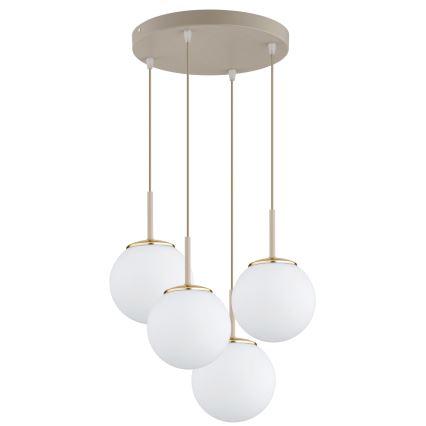 Brilagi - Viseči lestenec na kablu MILO ECRU 4xE27/60W/230V bež/zlata