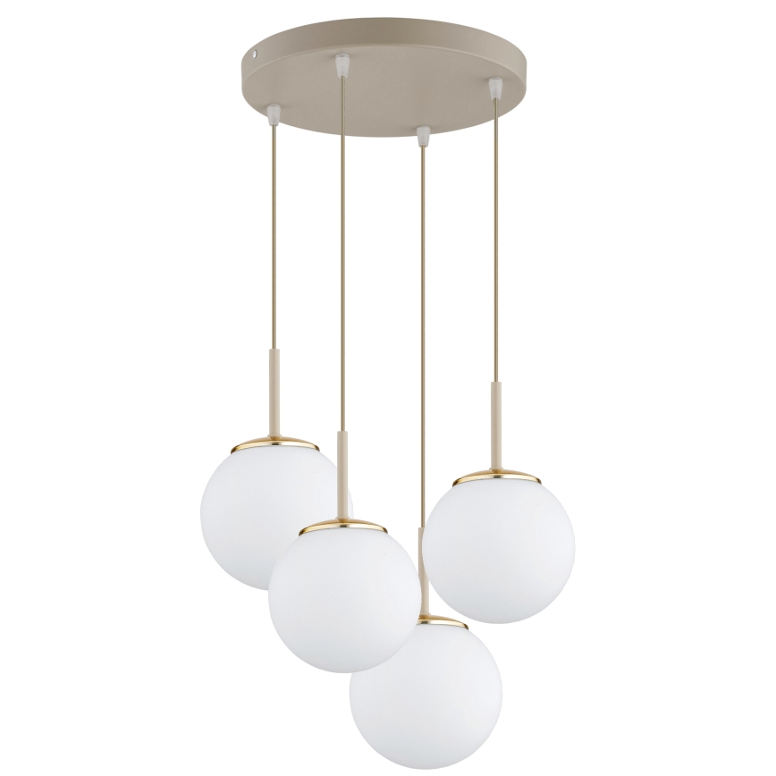 Brilagi - Viseči lestenec na kablu MILO ECRU 4xE27/60W/230V bež/zlata