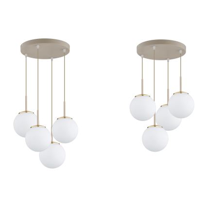Brilagi - Viseči lestenec na kablu MILO ECRU 4xE27/60W/230V bež/zlata