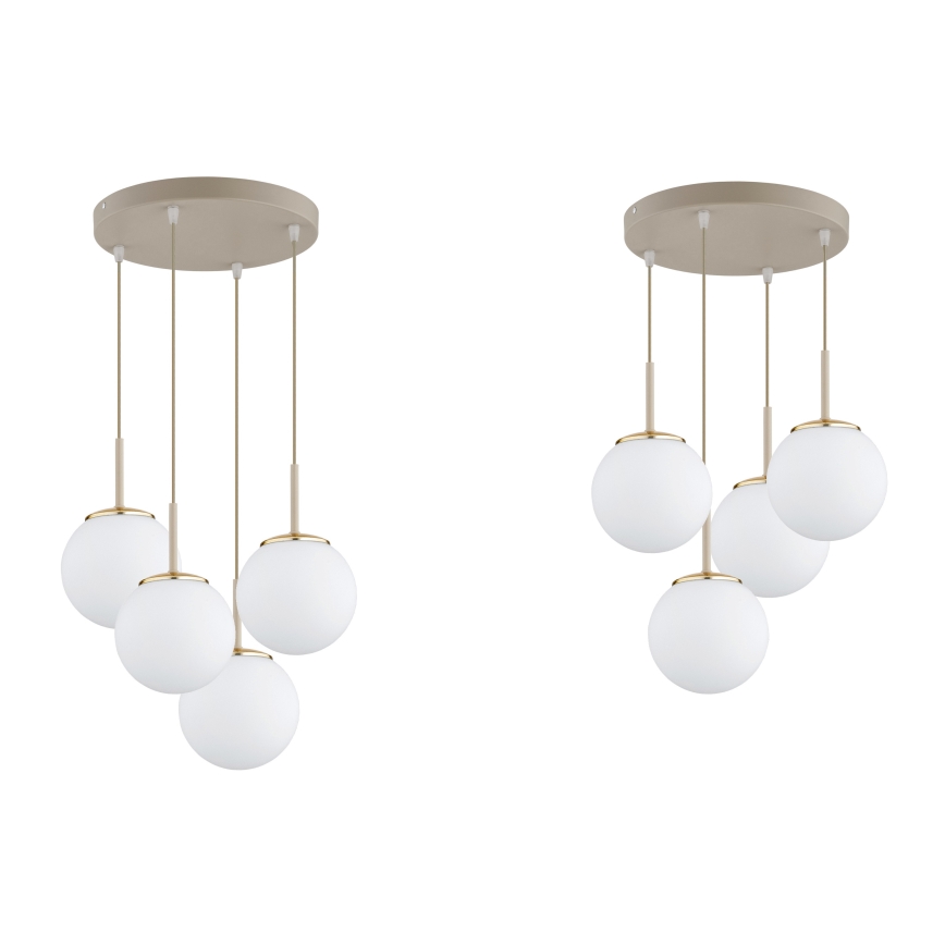 Brilagi - Viseči lestenec na kablu MILO ECRU 4xE27/60W/230V bež/zlata