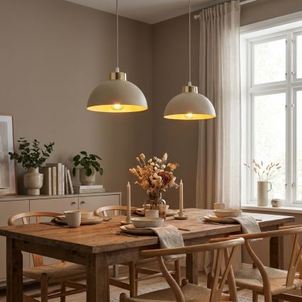 Brilagi - Viseči lestenec na kablu MOON 2xE27/60W/230V bež/zlata
