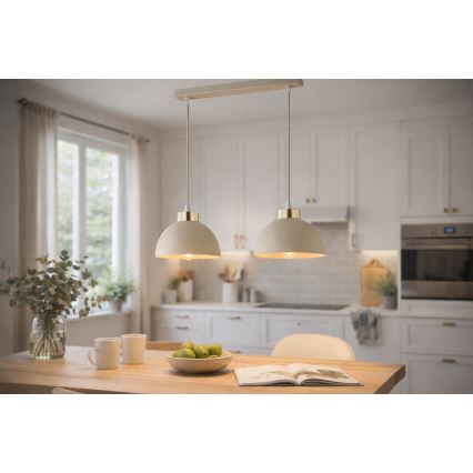 Brilagi - Viseči lestenec na kablu MOON 2xE27/60W/230V bež/zlata