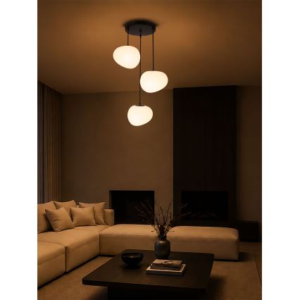 BRILAGI - Viseči lestenec na kablu PEBBLES 3xE27/40W/230V premer 42 cm črna