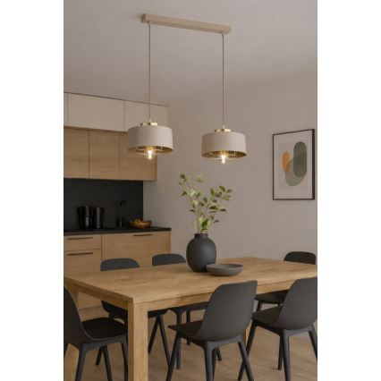 Brilagi - Viseči lestenec na kablu SPRING 2xE27/60W/230V bež/zlata