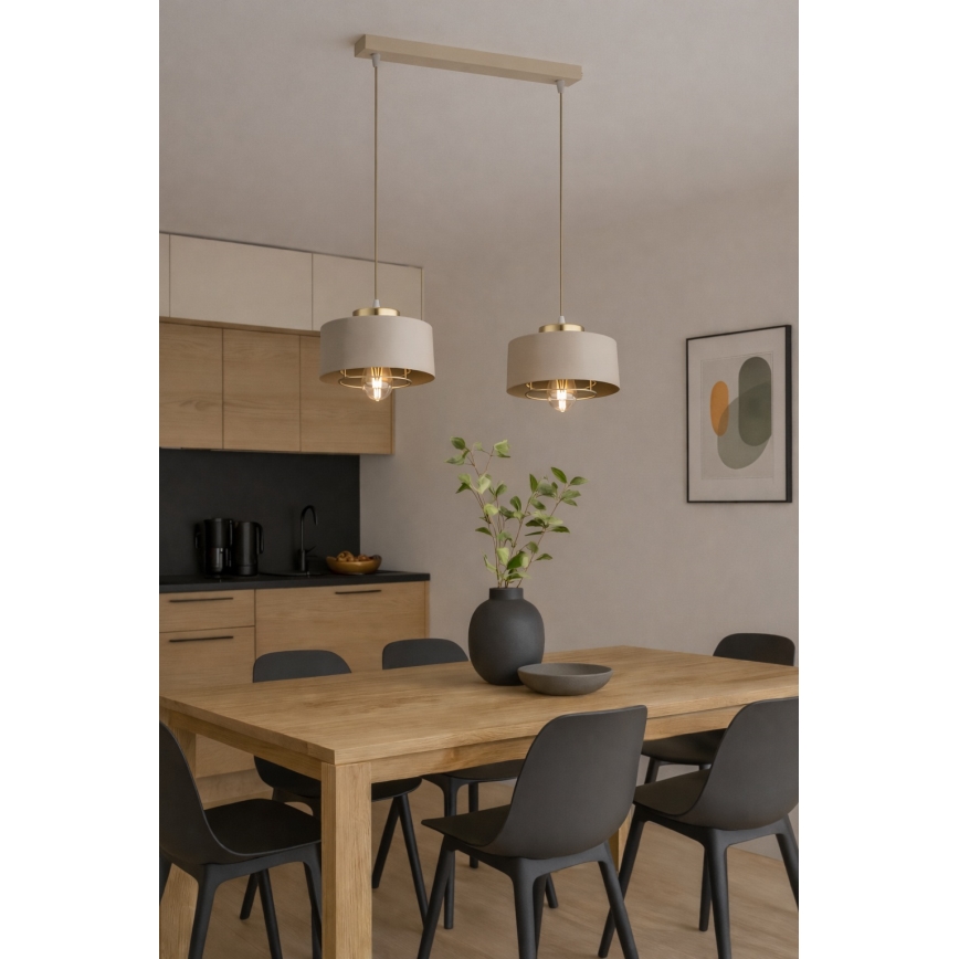 Brilagi - Viseči lestenec na kablu SPRING 2xE27/60W/230V bež/zlata