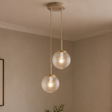 Brilagi - Viseči lestenec na kablu STELLA 2xE27/60W/230V bež/zlata