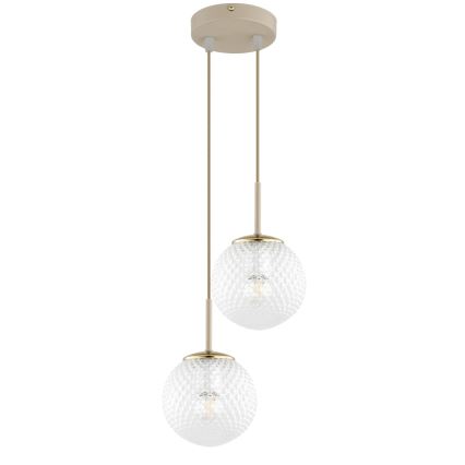 Brilagi - Viseči lestenec na kablu STELLA 2xE27/60W/230V bež/zlata