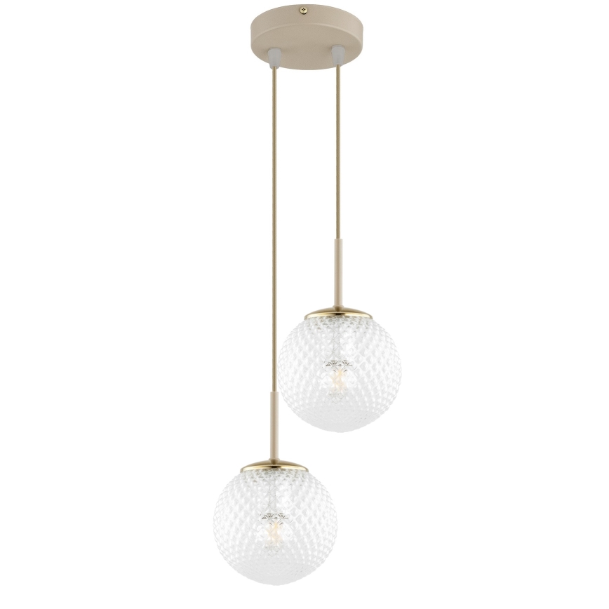 Brilagi - Viseči lestenec na kablu STELLA 2xE27/60W/230V bež/zlata