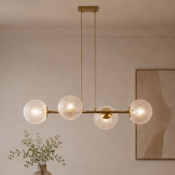 Brilagi - Viseči lestenec na kablu STELLA 4xE27/60W/230V bež/zlata