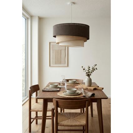 Brilagi - viseči lestenec na kablu TRIO, 3×E27/60 W/230 V, Ø 60 cm, rjava/bež/bela