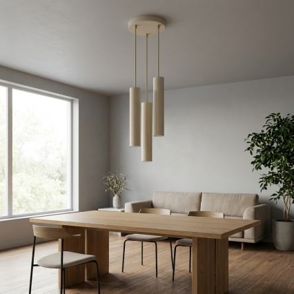Brilagi - Viseči lestenec na kablu TUBE 3xGU10/15W/230V bež/zlata