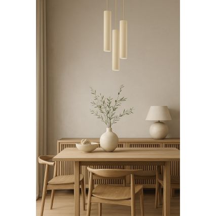 Brilagi - Viseči lestenec na kablu TUBE 3xGU10/15W/230V bež/zlata