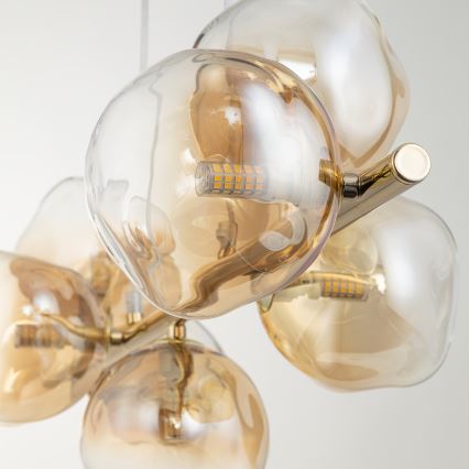 Brilagi - Viseči lestenec na kablu VULCANO 7xG9/8W/230V zlata/dimno bež