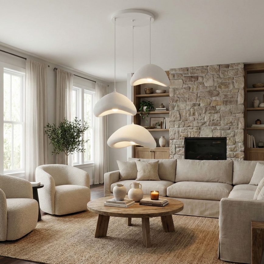 Brilagi - Viseči lestenec na kablu WABI SABI 3xE27/40W/230V Ø 82 cm bela