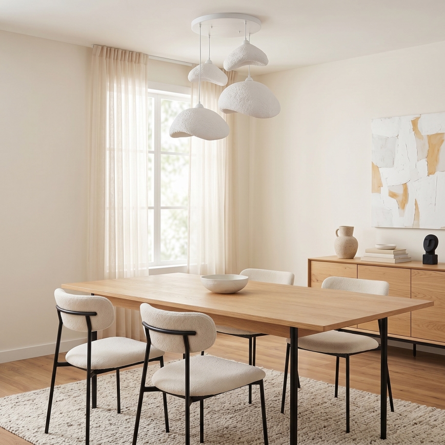 Brilagi - Viseči lestenec na kablu WABI SABI 4xE27/40W/230V, Ø 90 cm, bela