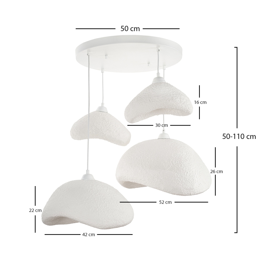 Brilagi - Viseči lestenec na kablu WABI SABI 4xE27/40W/230V, Ø 90 cm, bela