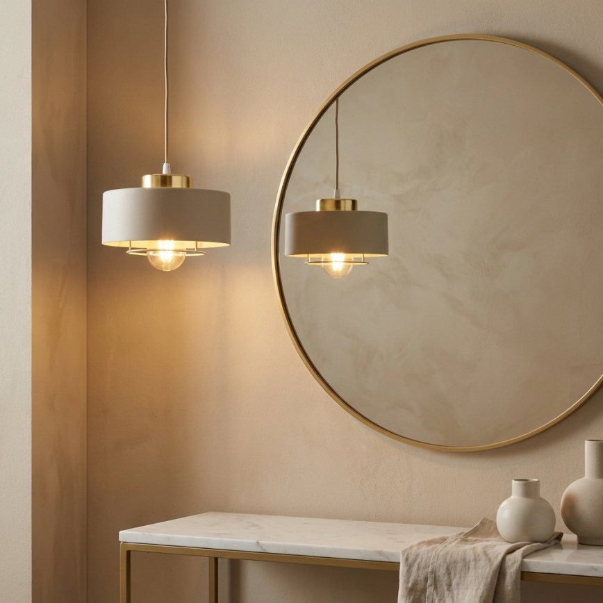 Brilagi - Viseči lestenec na lanku 1xE27/60W/230V premer 20 cm bež/zlata