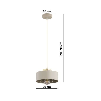 Brilagi - Viseči lestenec na lanku 1xE27/60W/230V premer 20 cm bež/zlata