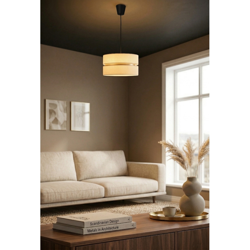Brilagi - Viseči lestenec na vrvici DUO-DUO 1xE27/60W/230V premer 40 cm kremna/zlata