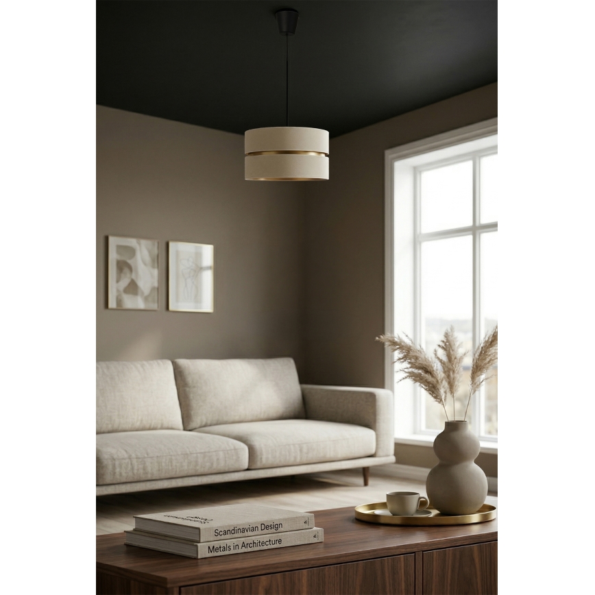 Brilagi - Viseči lestenec na vrvici DUO-DUO 1xE27/60W/230V premer 40 cm kremna/zlata