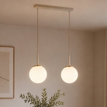 Brilagi - Viseči lestenec na vrvici MILO 2xE27/60W/230V bež/zlata