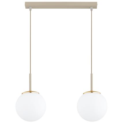 Brilagi - Viseči lestenec na vrvici MILO 2xE27/60W/230V bež/zlata