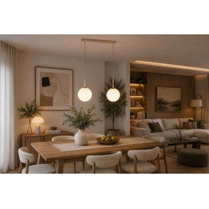 Brilagi - Viseči lestenec na vrvici MILO 2xE27/60W/230V bež/zlata