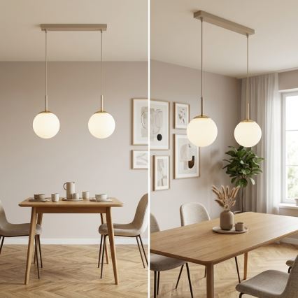 Brilagi - Viseči lestenec na vrvici MILO 2xE27/60W/230V bež/zlata