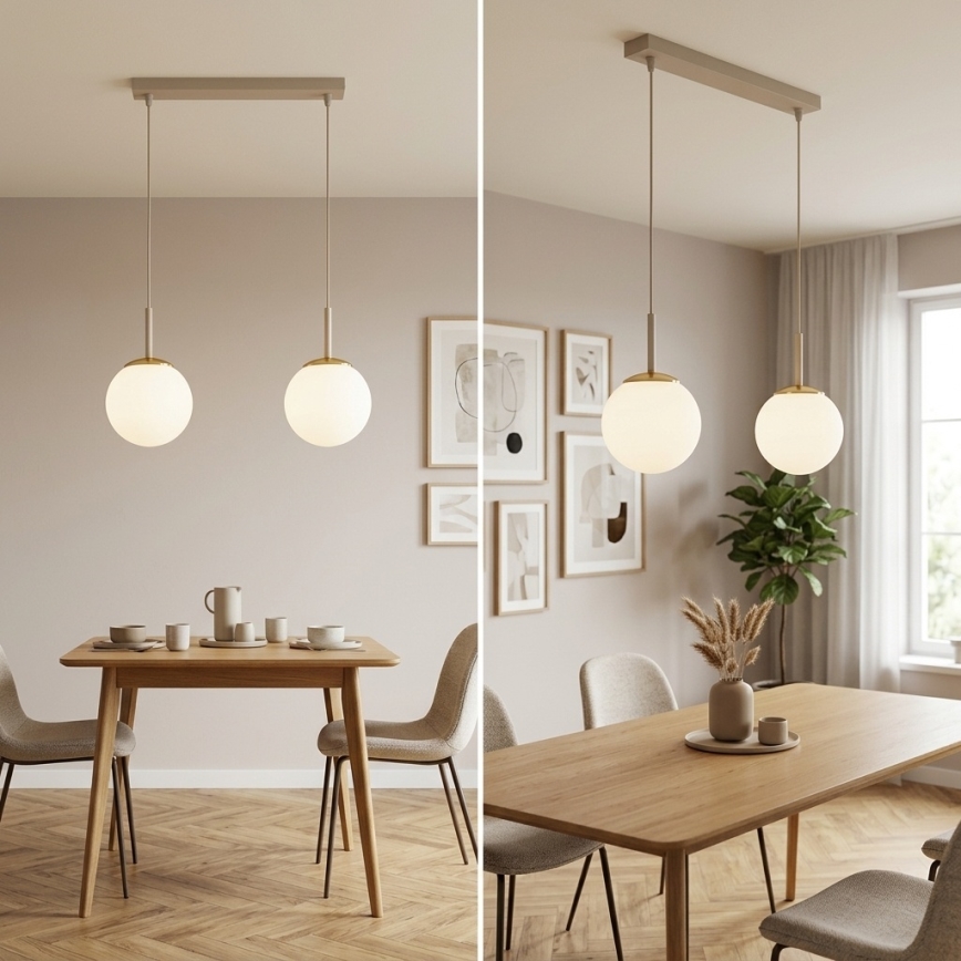 Brilagi - Viseči lestenec na vrvici MILO 2xE27/60W/230V bež/zlata