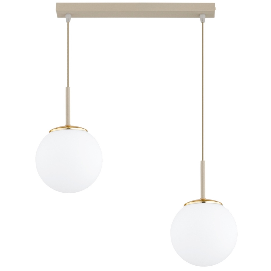 Brilagi - Viseči lestenec na vrvici MILO 2xE27/60W/230V bež/zlata