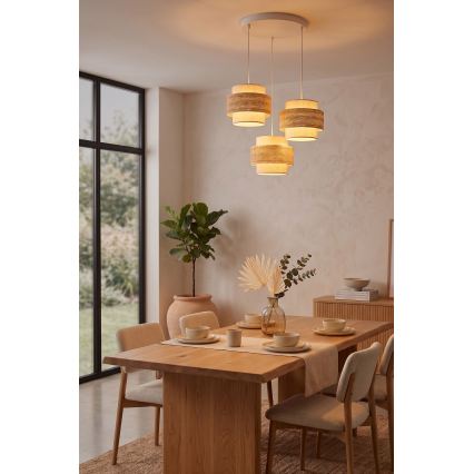 Brilagi - Viseči lestenec s kablom SPACE 3xE27/60W/230V premer 40 cm bež/kremna