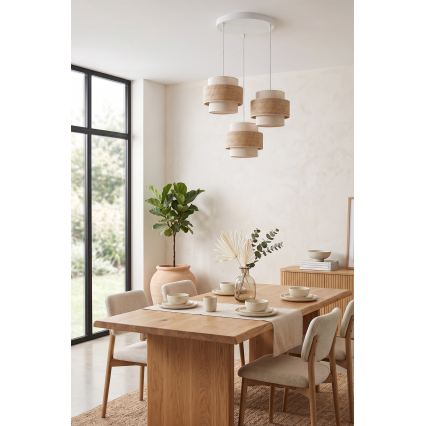 Brilagi - Viseči lestenec s kablom SPACE 3xE27/60W/230V premer 40 cm bež/kremna