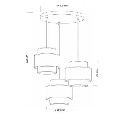 Brilagi - Viseči lestenec SPACE 3xE27/60W/230V, premer 40 cm, bežna/kremna