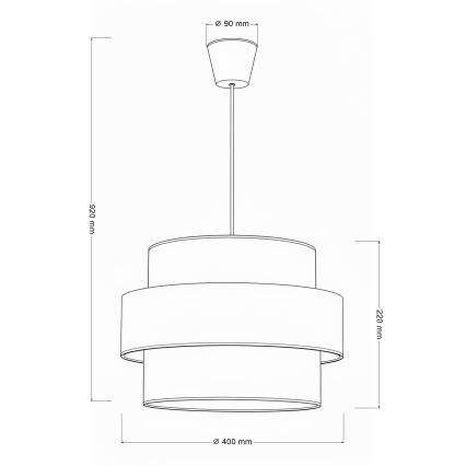 Brilagi - Viseči lestenec SPACE na vrvici 1xE27/60W/230V, premer 40 cm, bež/krem