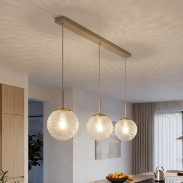 Brilagi - viseči lestenec STELLA na vrvici 3xE27/60W/230V bež/zlata