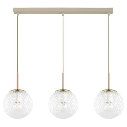 Brilagi - viseči lestenec STELLA na vrvici 3xE27/60W/230V bež/zlata