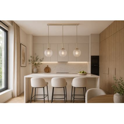 Brilagi - viseči lestenec STELLA na vrvici 3xE27/60W/230V bež/zlata