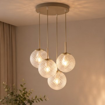 Brilagi - Viseči lestenec STELLA na vrvici 4xE27/60W/230V bežna/zlata