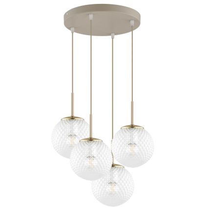 Brilagi - Viseči lestenec STELLA na vrvici 4xE27/60W/230V bežna/zlata
