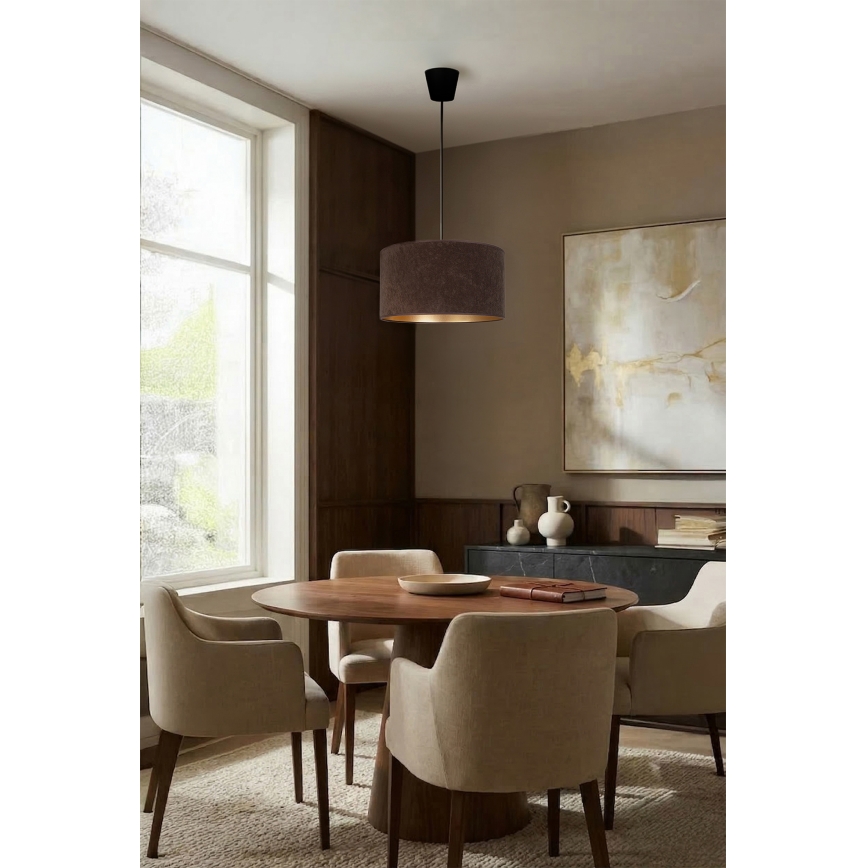 Brilagi - Viseči lestenec VELVET na kablu 1xE27/60W/230V, premer 40 cm, rjava/zlata