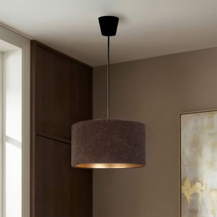 Brilagi - Viseči lestenec VELVET na kablu 1xE27/60W/230V, premer 40 cm, rjava/zlata