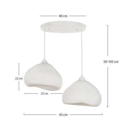 Brilagi - Viseči lestenec WABI SABI, 2x E27/40W/230V, Ø 45 cm, bela