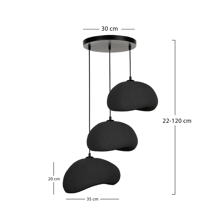 Brilagi - Viseči lestenec WABI SABI 3xE27/40W/230V pr. 60 cm črna