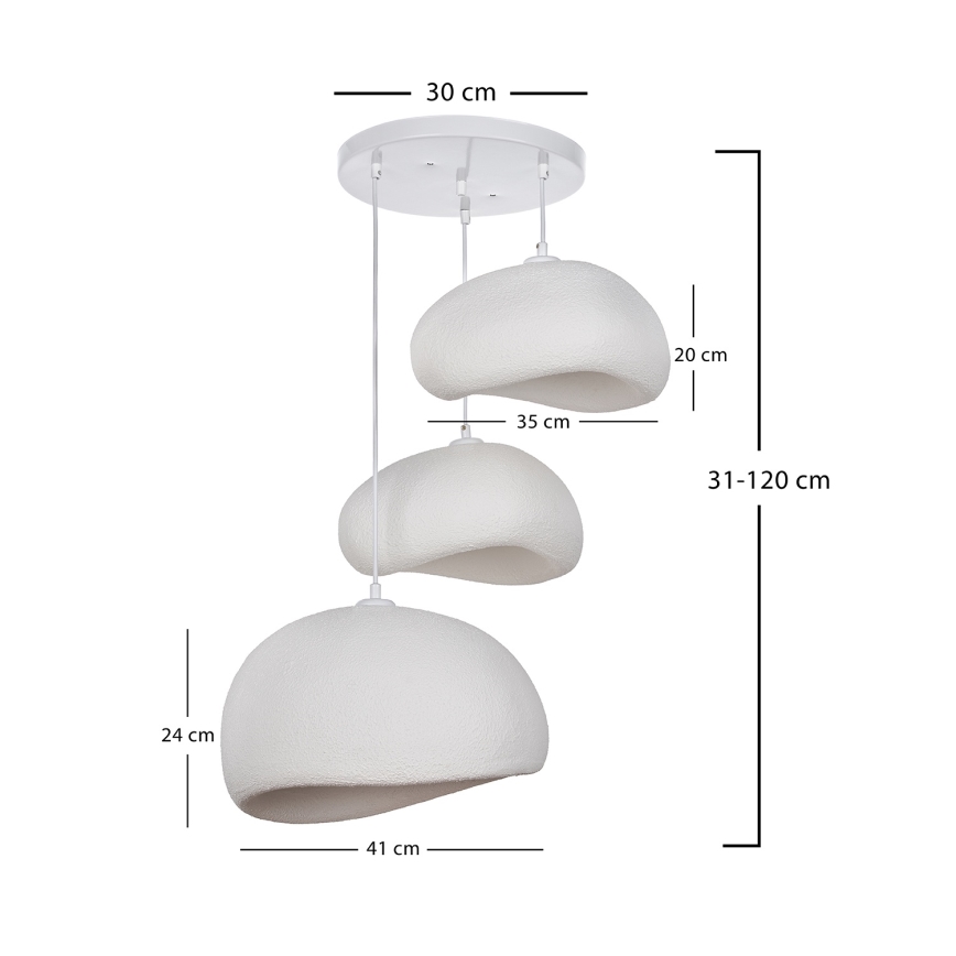 Brilagi - Viseči lestenec WABI SABI 3xE27/40W/230V premer 76 cm, bel