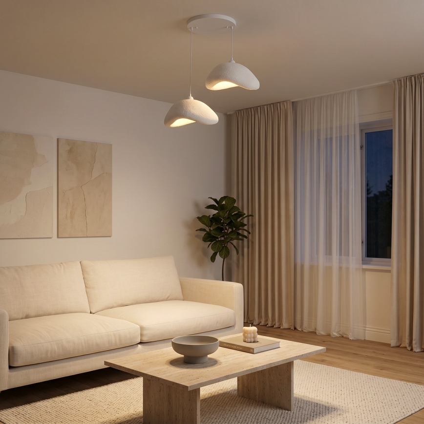 Brilagi - Viseči lestenec WABI SABI na kablu, 2xE27/40W/230V, premer 74 cm, bela