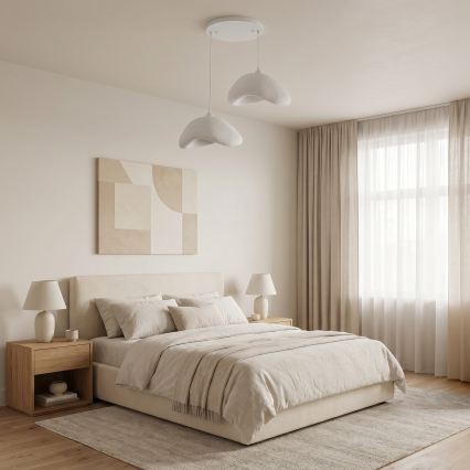 Brilagi - Viseči lestenec WABI SABI na kablu, 2xE27/40W/230V, premer 74 cm, bela