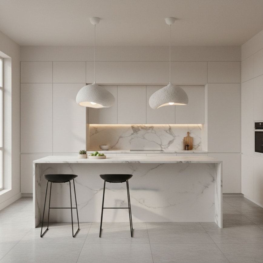 Brilagi - Viseči lestenec WABI SABI na vrvici 1xE27/40W/230V, premer 32 cm, bela